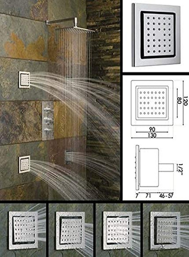 JAAZ Body Jet (Tile) - Square Shape | Tilted on All Side | Brass Material | 130 x 120 mm | Pack of 1 - Image 2